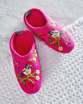 Bird & Blossom - Slippers - Fuchsia Berry