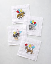 Birthday Bagheera - Cocktail Napkins Set of 4 - Pink Confetti