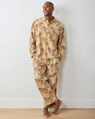 Bagheera - Men's Lightweight Flannel Long PJ Set - Tobacco