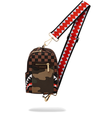 EXTERIOR GOLD ZIP POCKET SHARKS IN PARIS BACKPACK SLING