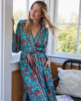 Canyon Critters - Eco Satin Robe - Teal
