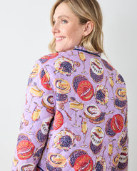 Champagne & Caviar - Eco Satin Slumber Jacket - Lavender Spritz