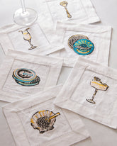 Champagne & Caviar - Cocktail Napkins Set Of 6 - Cloud