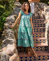 Aviary Flowers - Dunmore Dress - Soft Sage