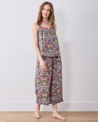 Bee Tapestry - Back To Bed Cropped Pant Set - Delphinium Blue