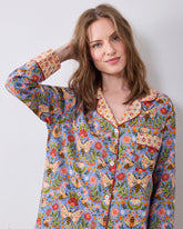 Bee Tapestry - Petite Long PJ Set - Delphinium Blue