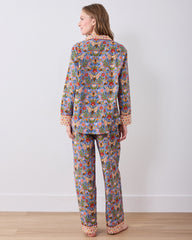 Bee Tapestry - Long PJ Set - Delphinium Blue