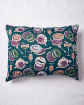 Champagne & Caviar - Eco Satin Pillowcase - Peacock Feather