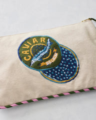 Champagne & Caviar - Canvas Pouch - Natural Canvas