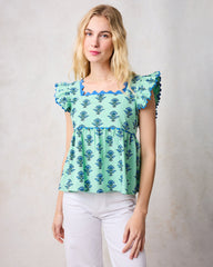 Aviary Flowers - Dunmore Blouse - Soft Sage