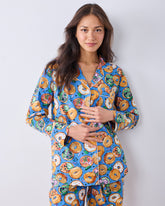 Bagels & Schmear - Petite Long PJ Set - Brunch Blues