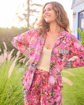 Bird & Blossom - Petite Long PJ Set - Fuchsia Berry