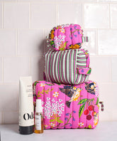 Bird & Blossom - Three's Best Pouch Set - Fuchsia Berry