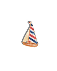 Blue/Red - Hand Painted Sailboat Claw Hair Clip - Solar Eclipse
