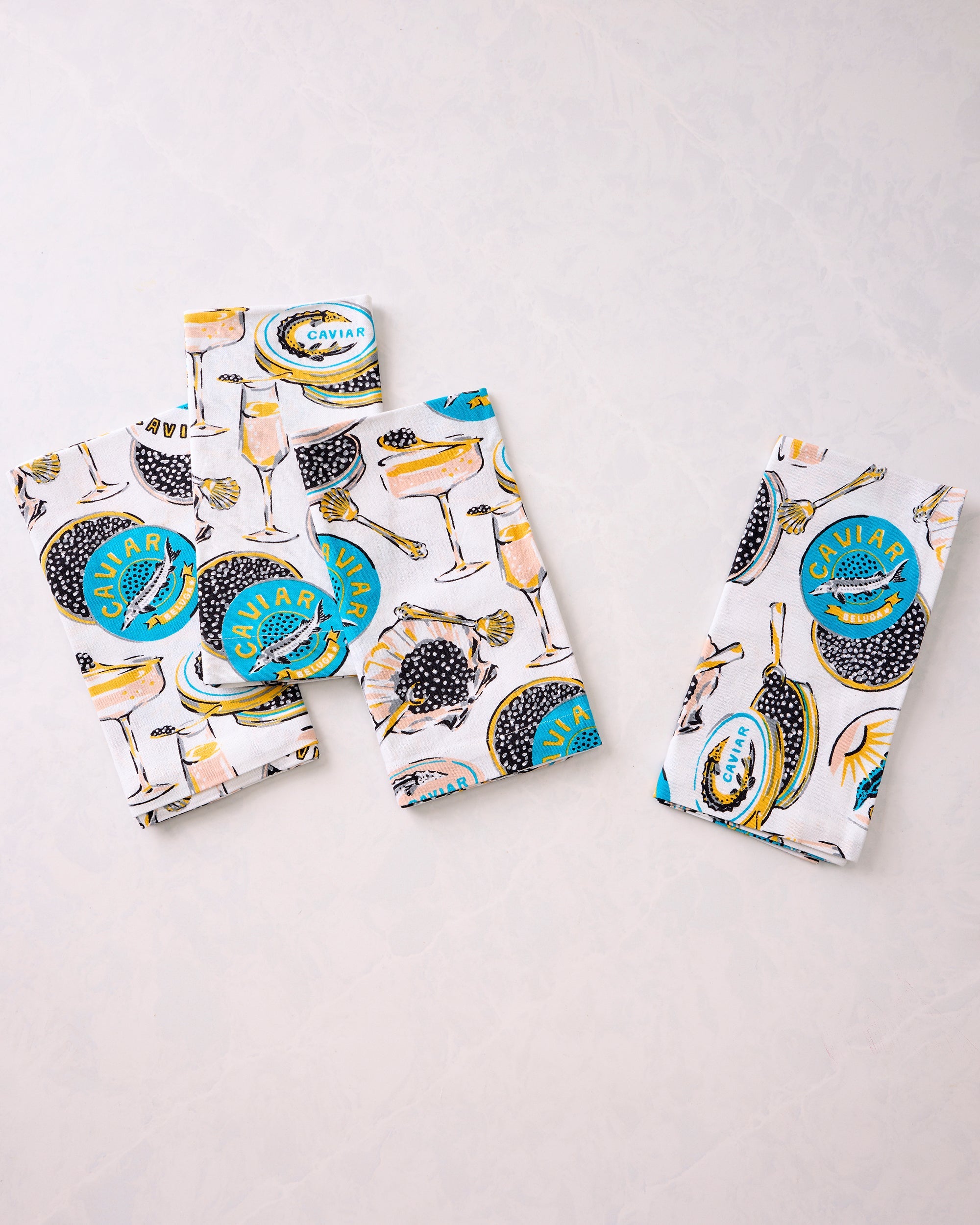 Champagne & Caviar - Dinner Napkins Set of 4 - Cloud