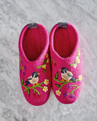 Bird & Blossom - Slippers - Fuchsia Berry