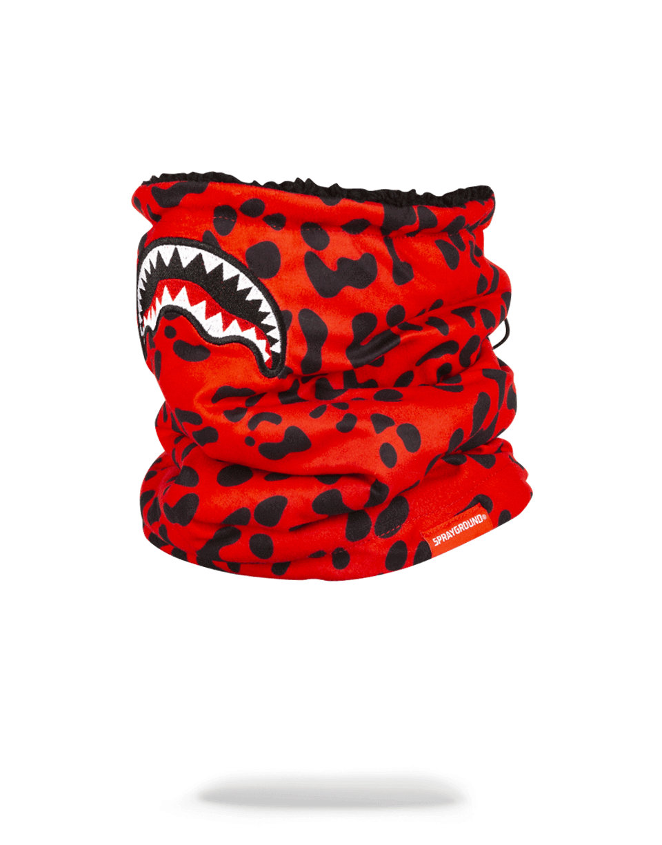 RED LEOPARD NECK WARMER