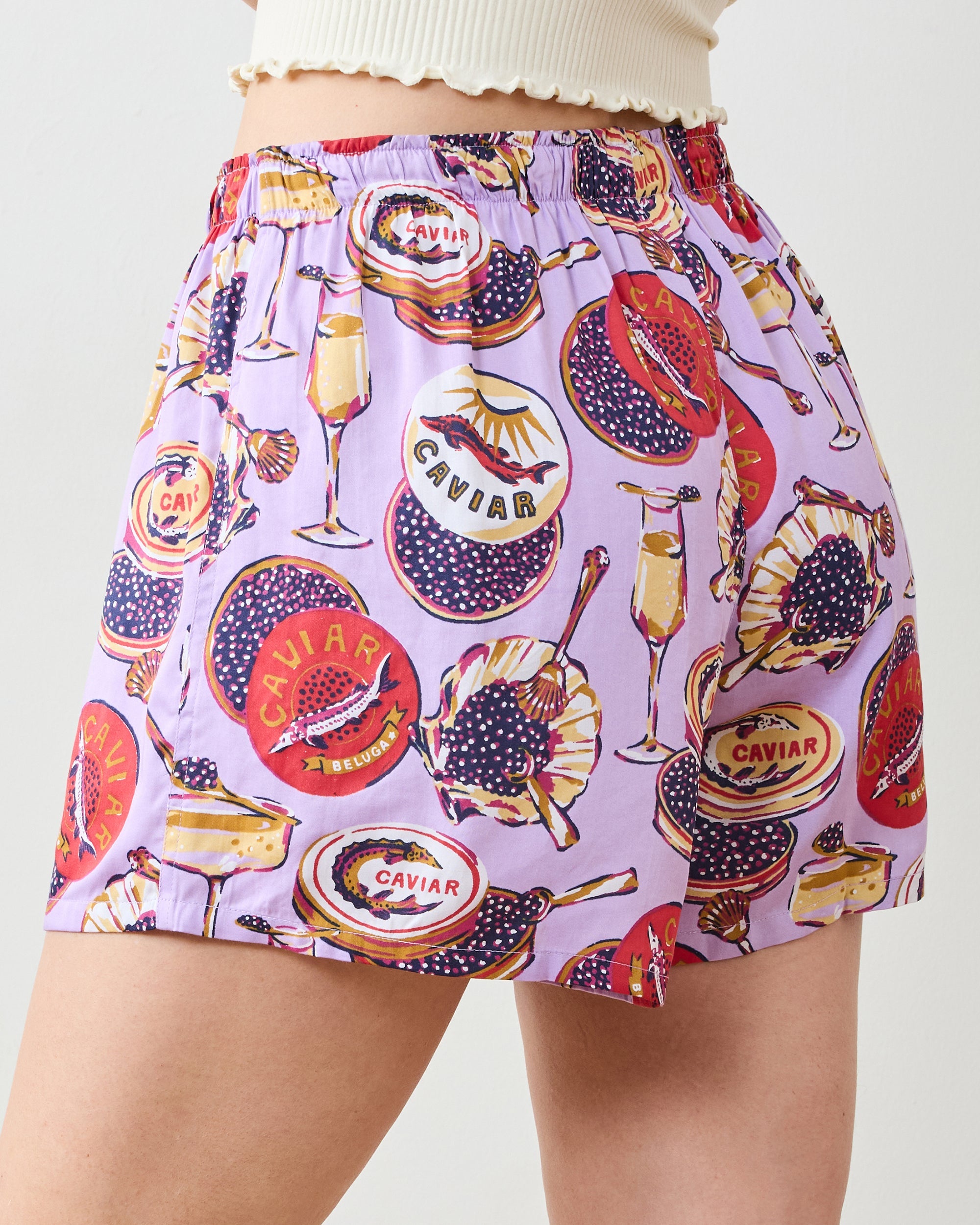 Champagne & Caviar - Eco Satin Boyfriend Boxers & Saturday Tee Bundle - Multi
