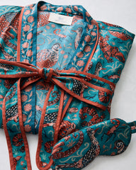 Canyon Critters - Eco Satin Robe & Eye Mask Bundle - Teal