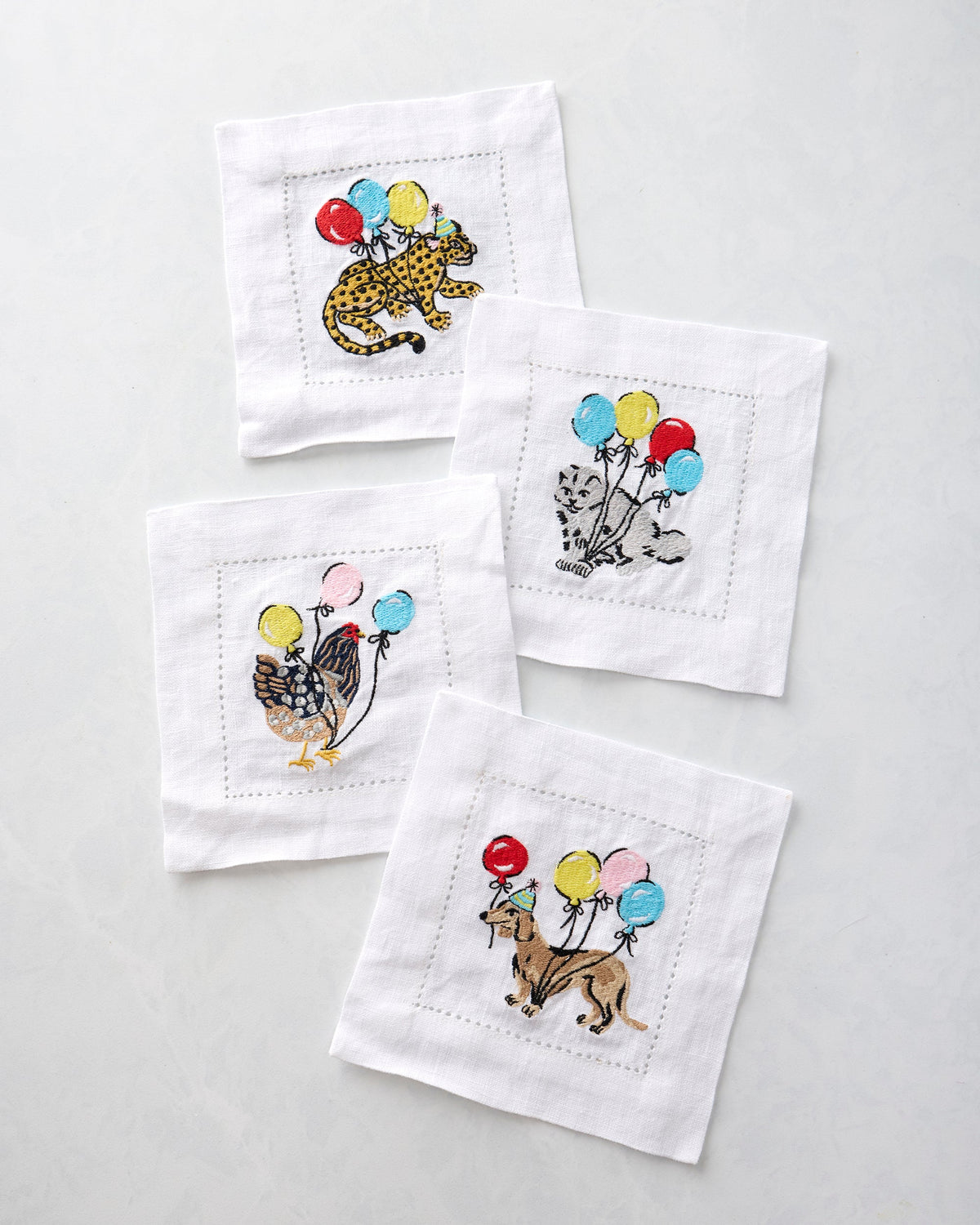 Birthday Bagheera - Cocktail Napkins Set of 4 - Pink Confetti