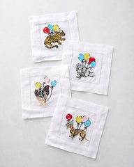 Birthday Bagheera - Cocktail Napkins Set of 4 - Pink Confetti