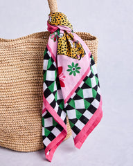 Bagheera Kaleidoscope - Printed Bandana Scarf - Blush