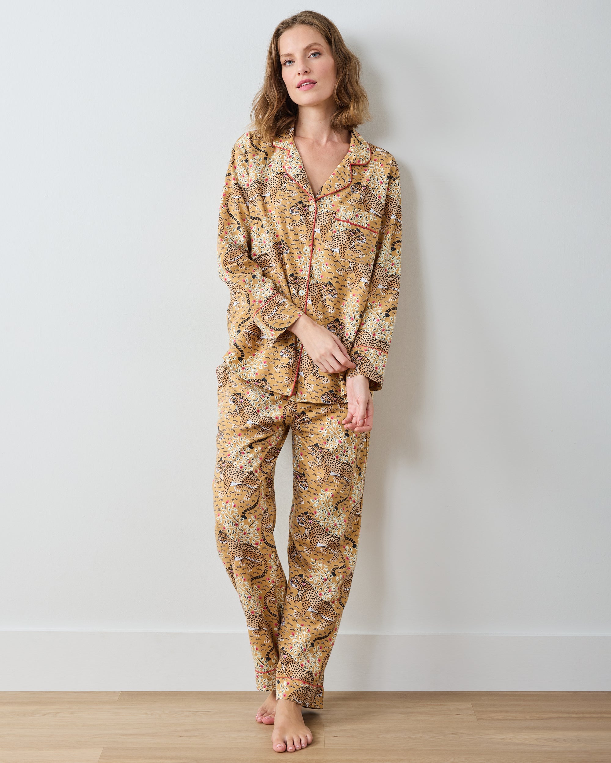 Bagheera - Petite Lightweight Flannel Long PJ Set - Tobacco
