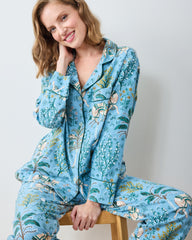 Camel's Courtyard - Lightweight Flannel Long PJ Set - Slate Blue