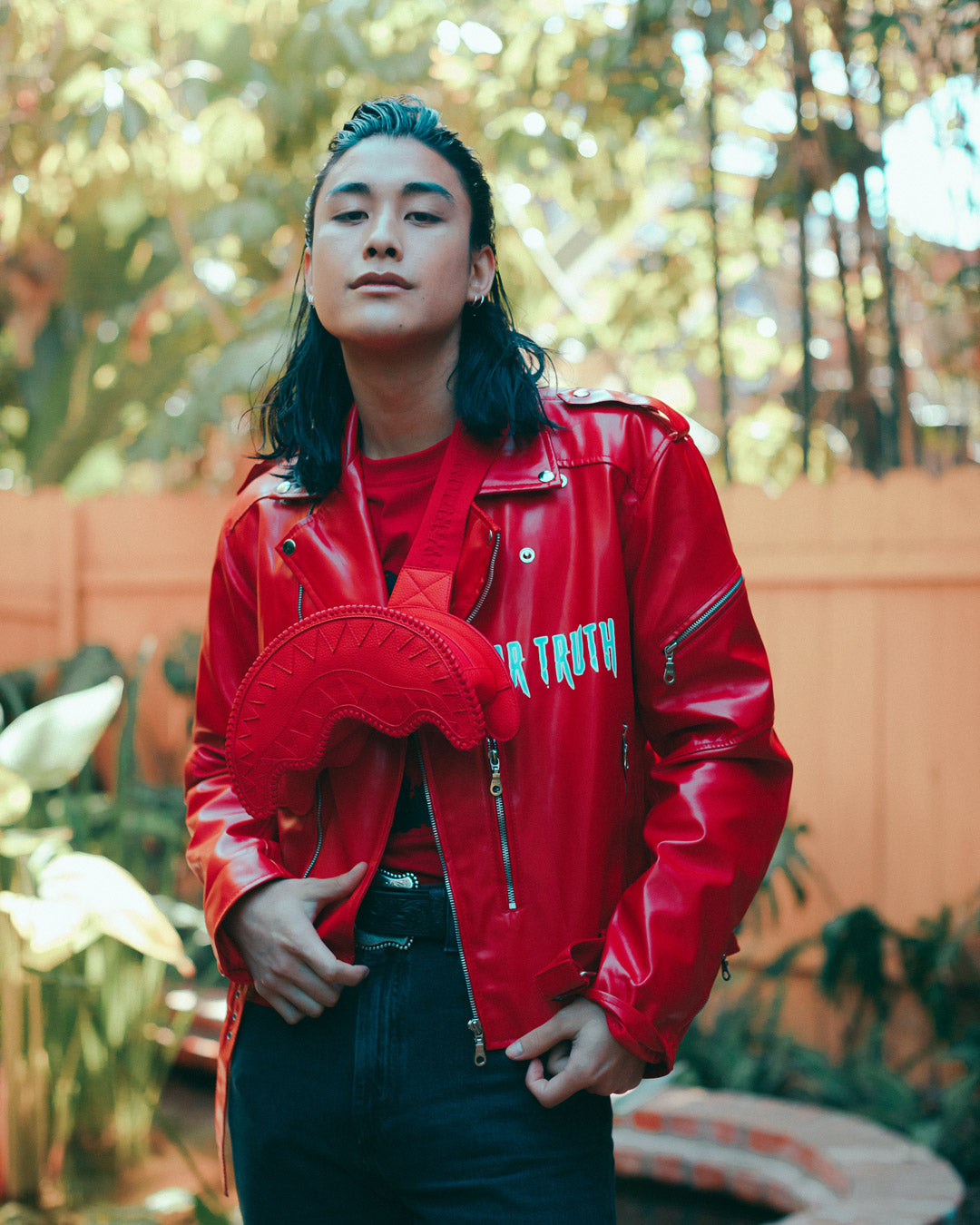 RED RIVIERA SHARKMOUTH CROSSBODY