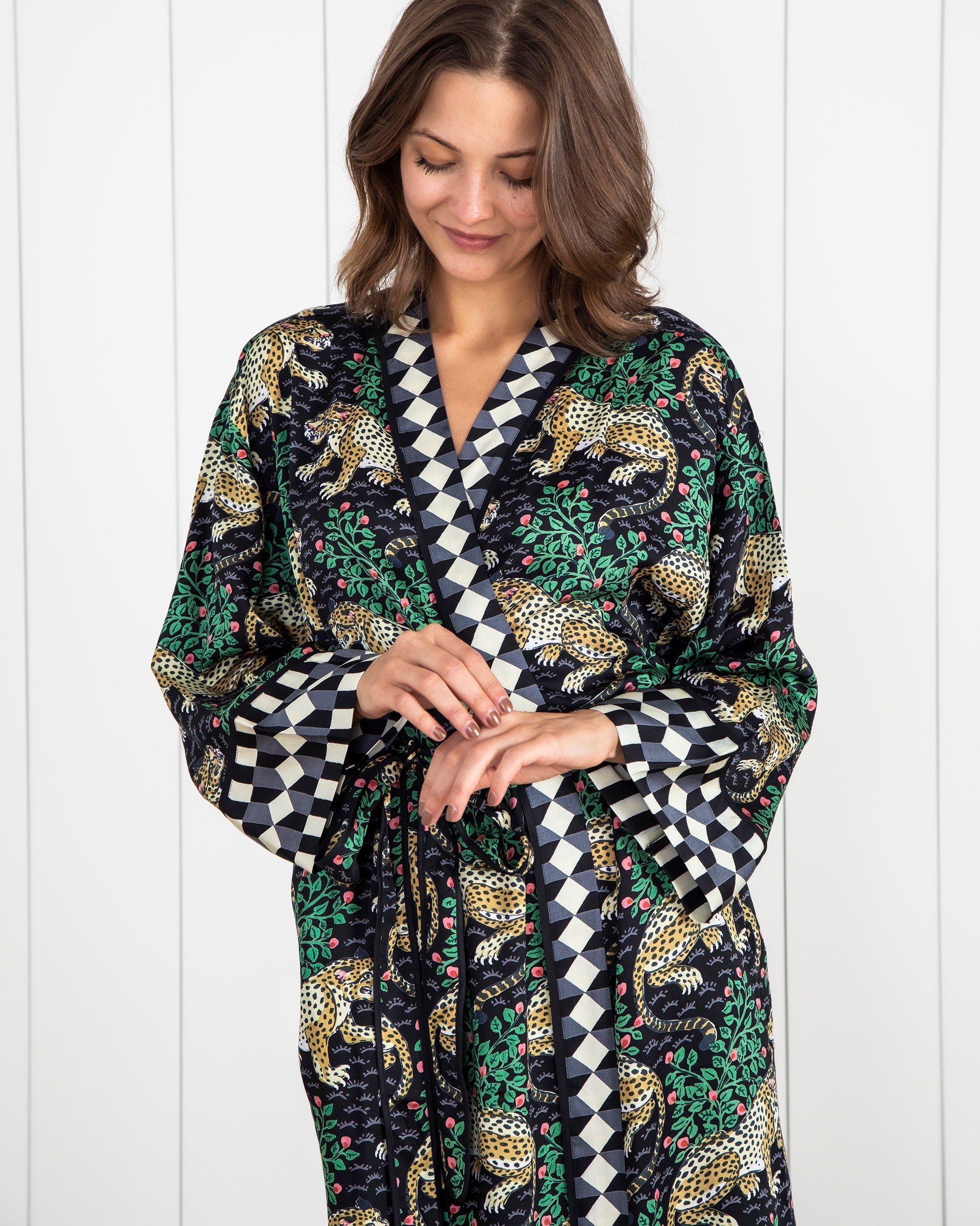Bagheera - Eco Satin Robe & Pouches Bundle - Ink