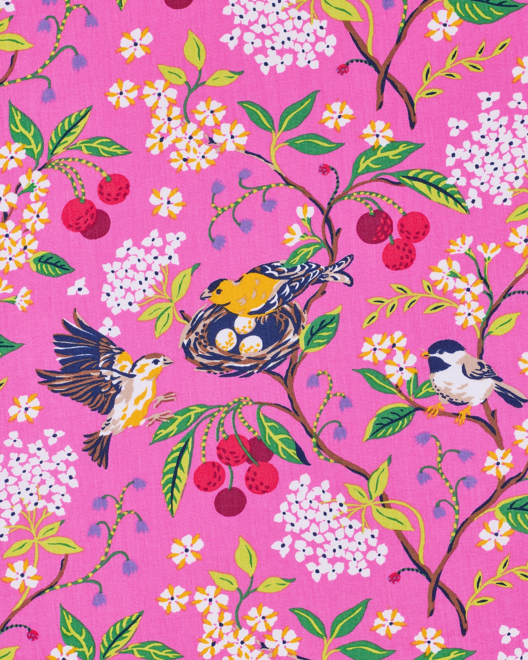 Bird & Blossom - Long PJ Set - Fuchsia Berry