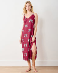 Bows - Eco Satin Chic to Sleep Nightie - Wine