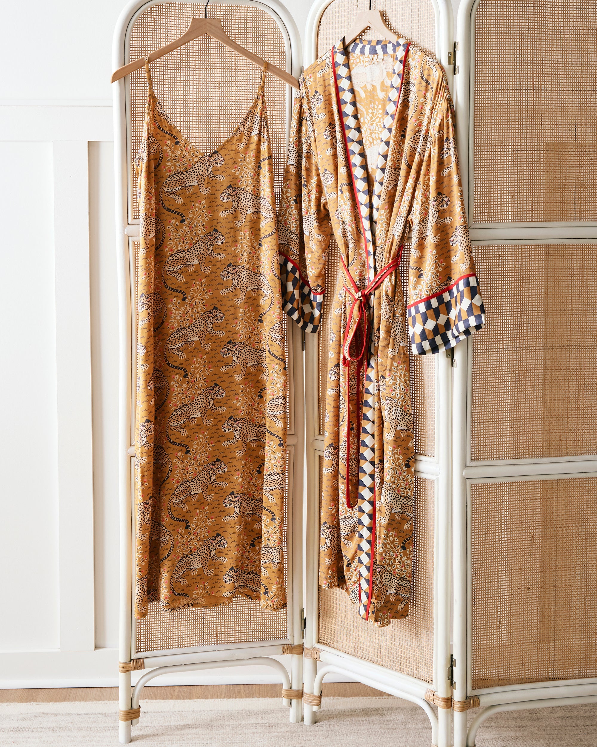 Bagheera - Eco Satin Chic to Sleep Nightie and Eco Satin Robe Set - Tobacco