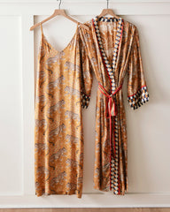 Bagheera - Eco Satin Chic to Sleep Nightie and Eco Satin Robe Set - Tobacco