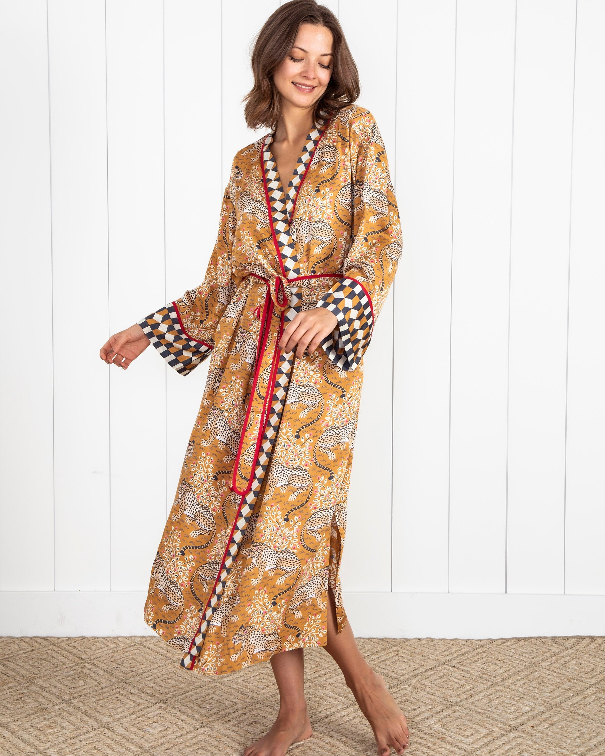 Bagheera - Eco Satin Chic to Sleep Nightie and Eco Satin Robe Set - Tobacco