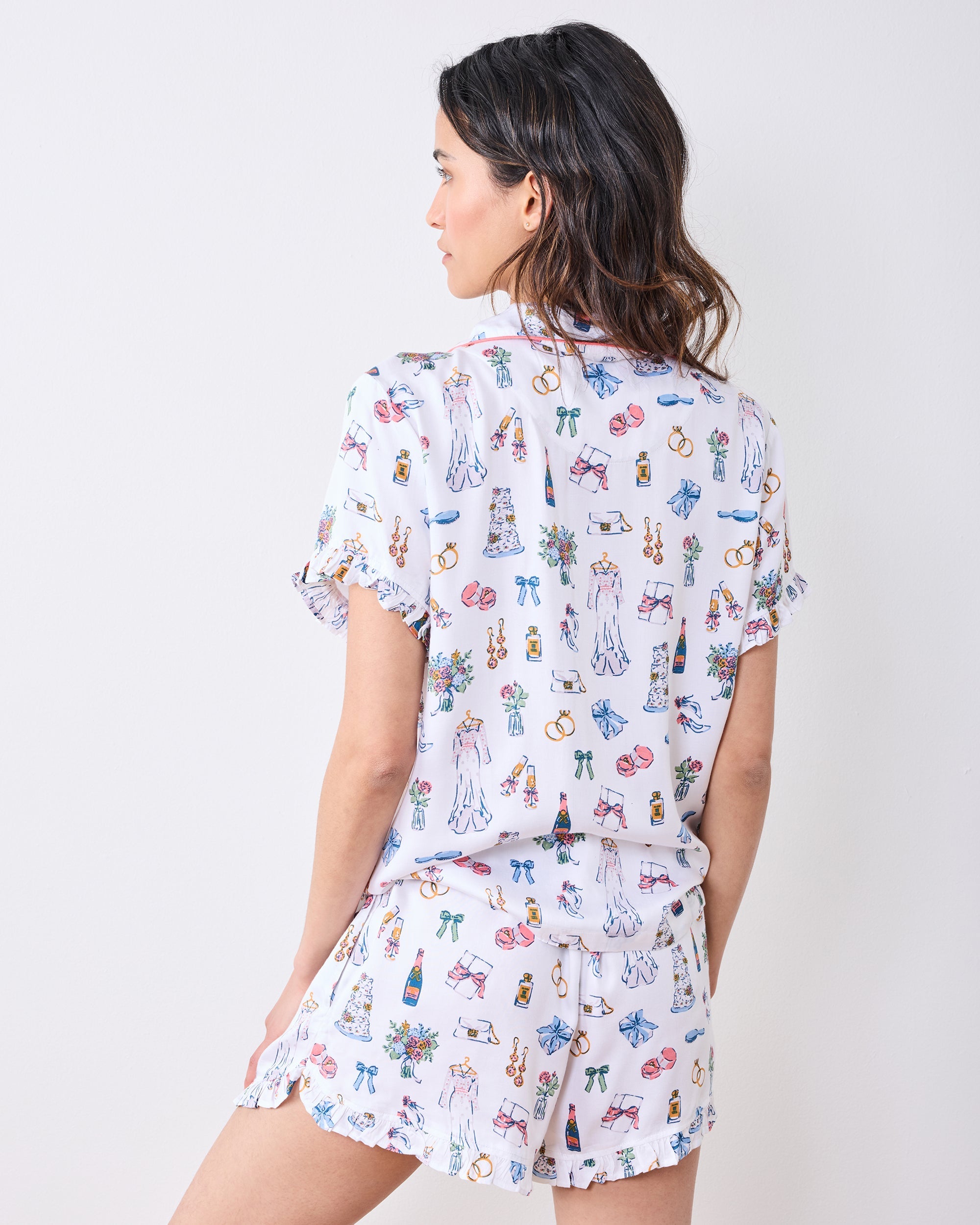 Big Day Bliss - Eco Satin Ruffle Set - Coastal Cloud