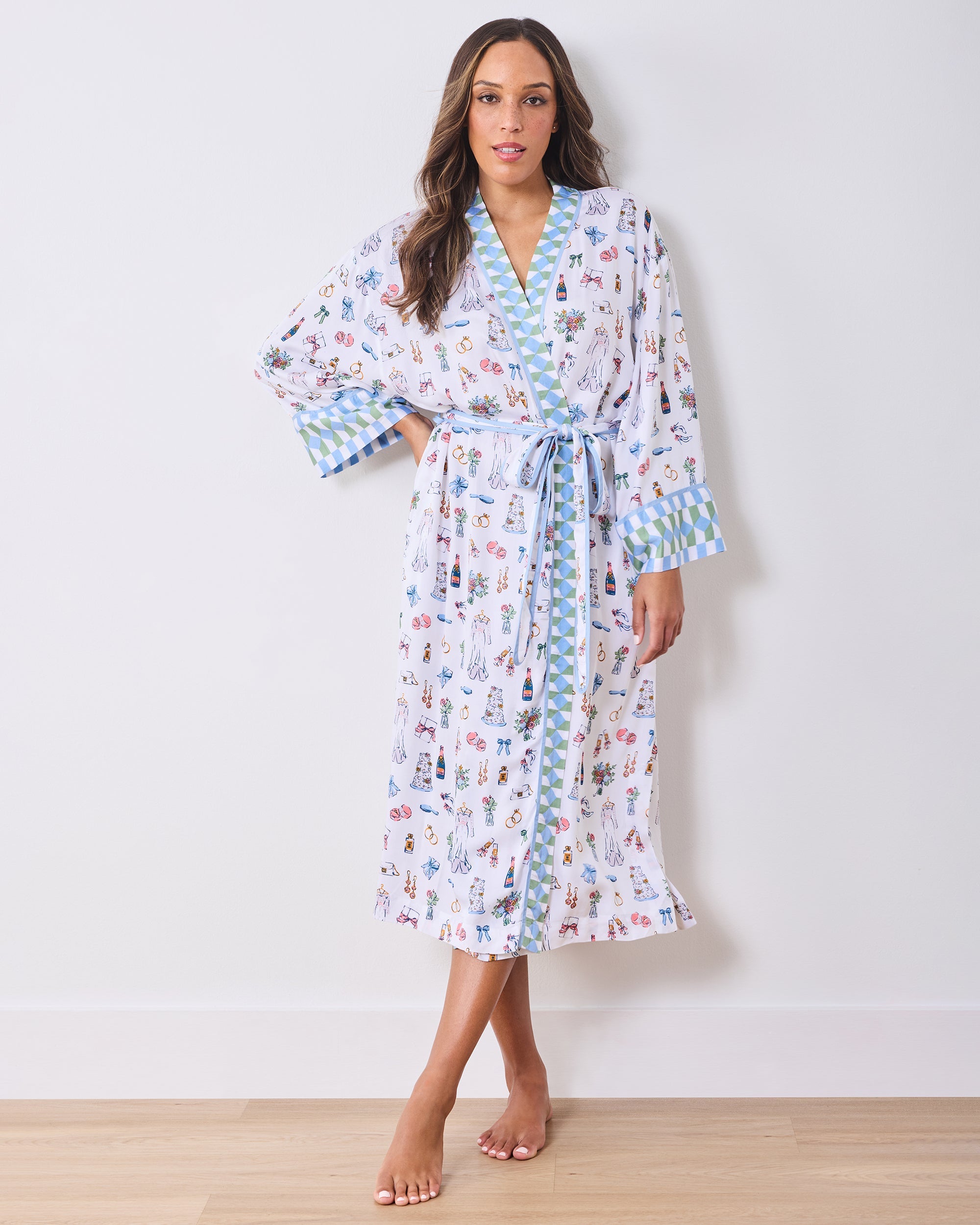 Big Day Bliss - Eco Satin Robe - Coastal Cloud