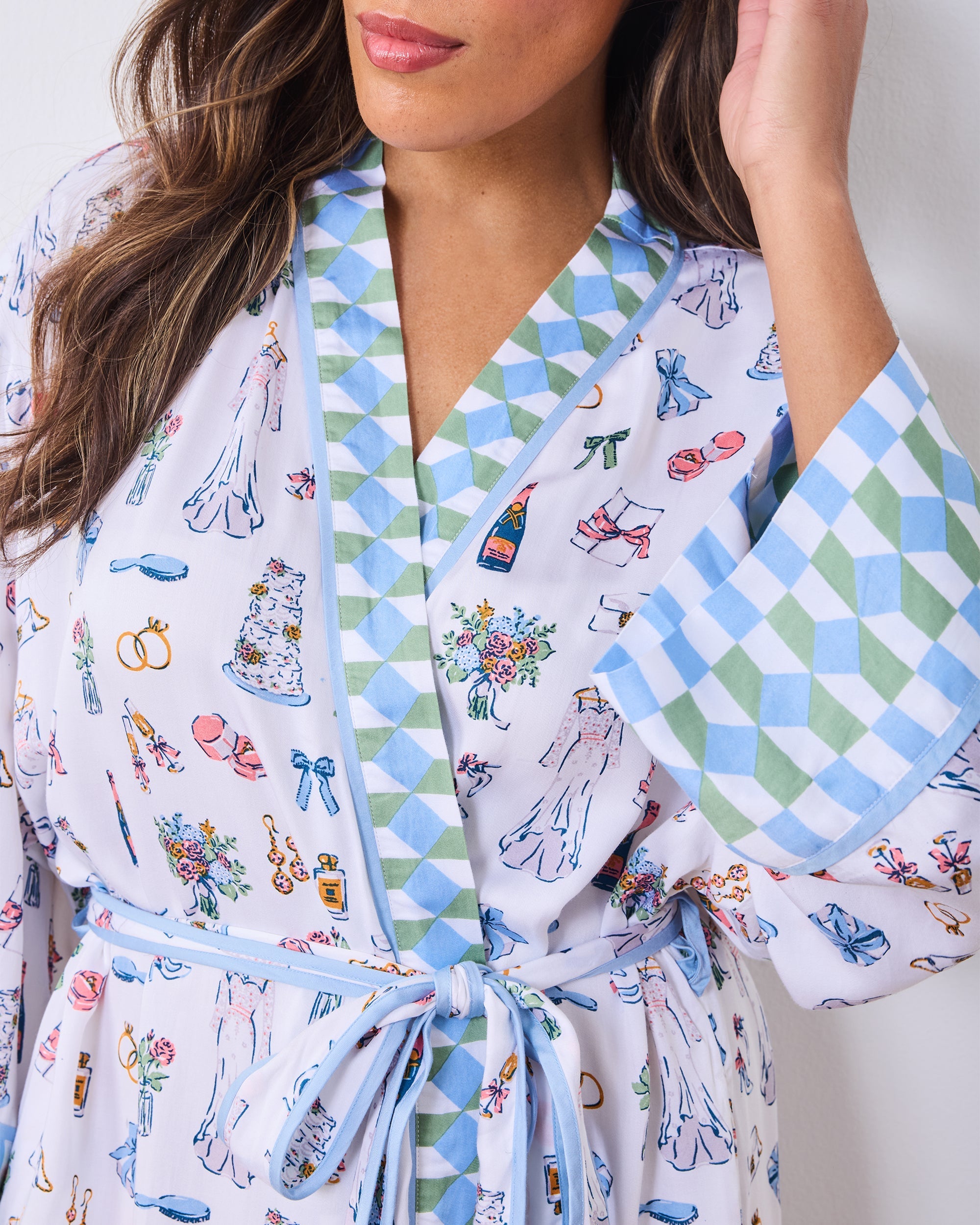 Big Day Bliss - Eco Satin Robe - Coastal Cloud