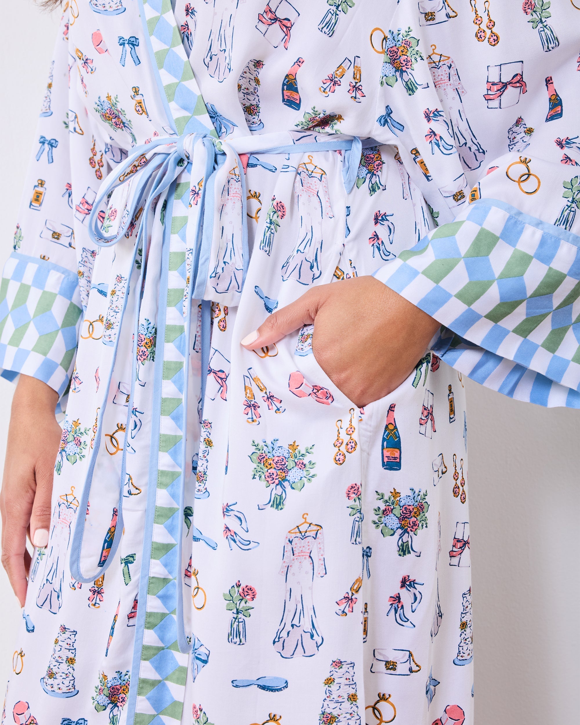 Big Day Bliss - Eco Satin Robe - Coastal Cloud