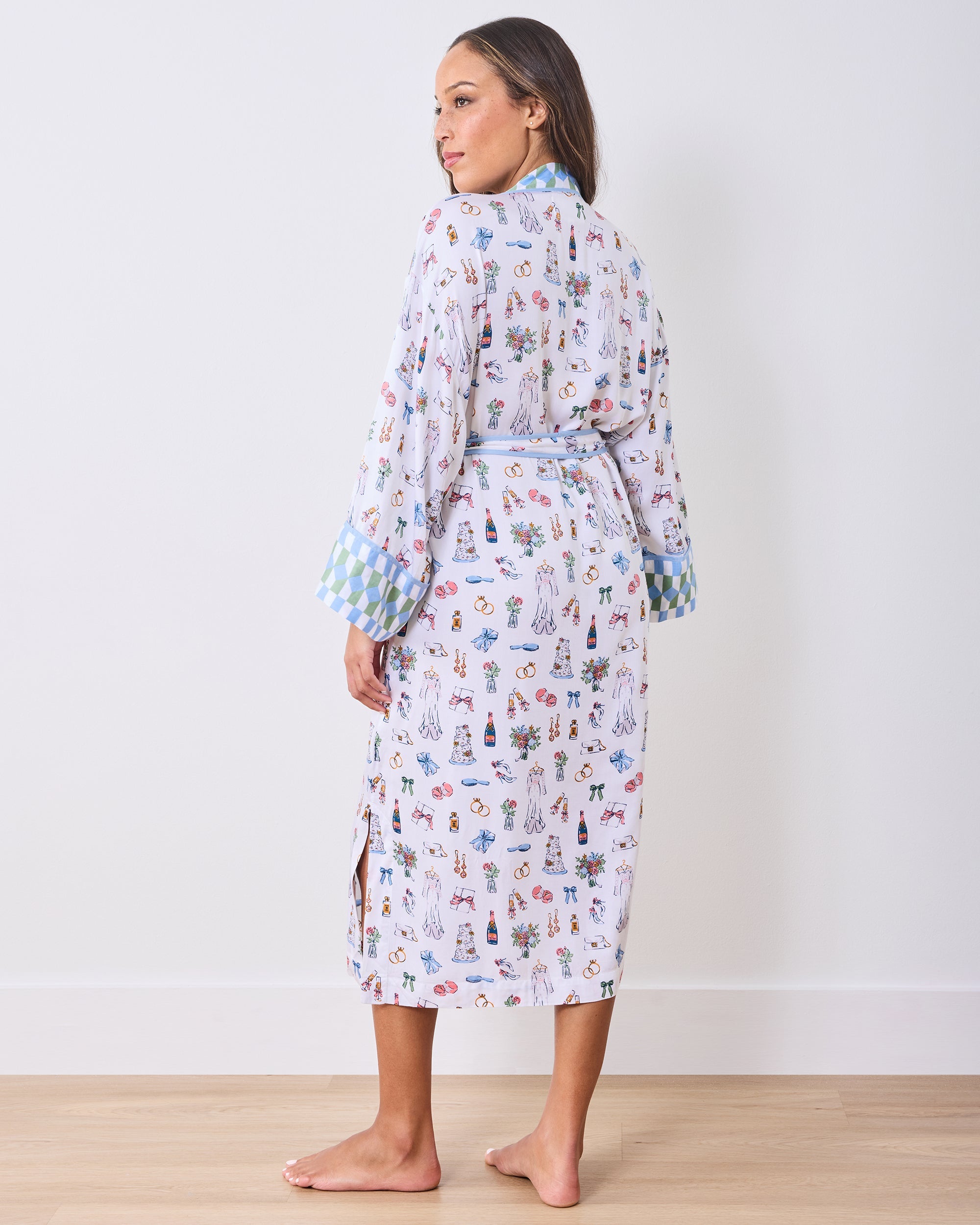 Big Day Bliss - Eco Satin Robe - Coastal Cloud