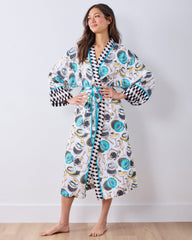 Champagne & Caviar - Eco Satin Robe - Pearl