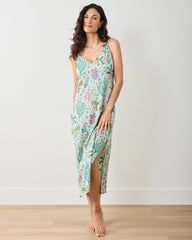 Camel's Courtyard - Eco Satin Chic to Sleep Nightie - Avocado