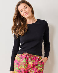 Cat Eye - Pointelle Long Sleeve - Shirt