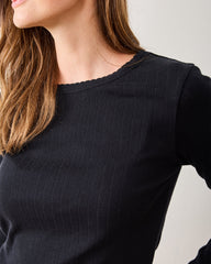 Cat Eye - Pointelle Long Sleeve - Shirt