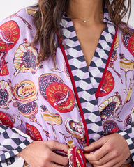 Champagne & Caviar - Eco Satin Robe - Lavender Spritz