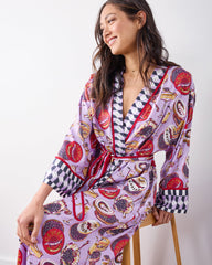 Champagne & Caviar - Eco Satin Robe - Lavender Spritz