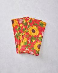 Autumn Sunflowers - Dinner Napkins Set of 4 - Orange