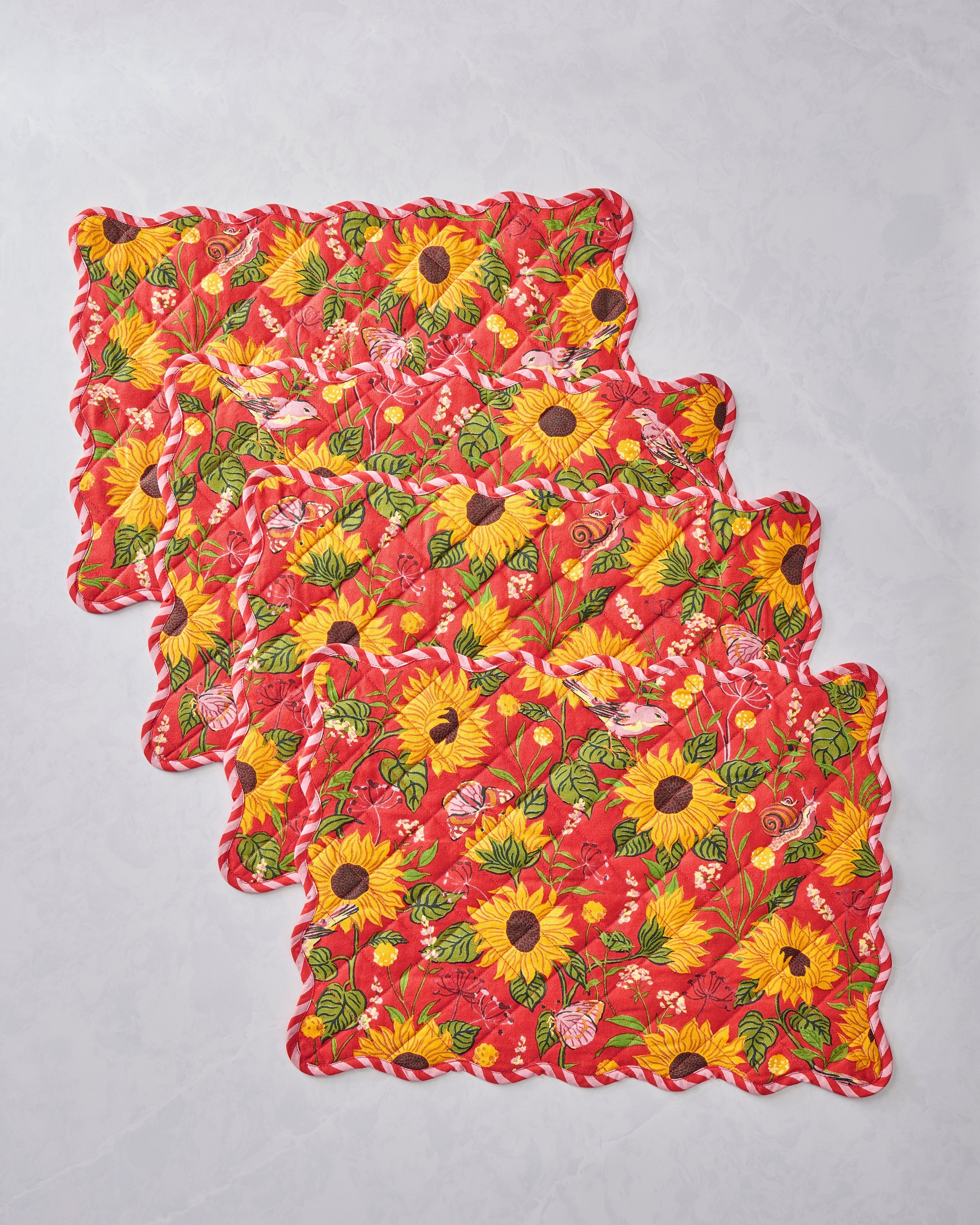 Autumn Sunflowers - Set of 4 Placemats - Orange