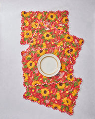 Autumn Sunflowers - Set of 4 Placemats - Orange