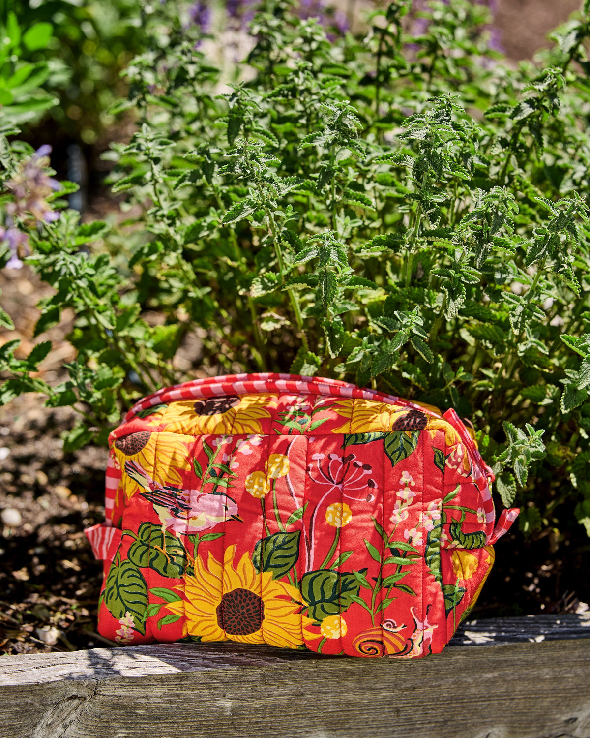 Autumn Sunflowers - Quilted Pouch - Orange